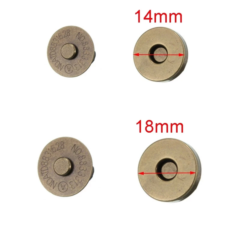 10set/Pack kaip 14mm/18mm Magnetinio Snap Tvirtinimo detalių Sąsagos Mygtukai Rankinės, Piniginės Amatų Krepšiai, Dalys, Priedai Adsorbcijos Sagtis