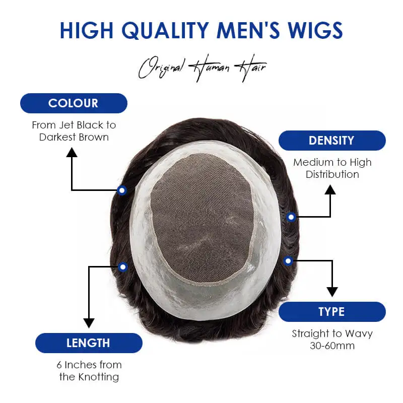 Australija Toupee Vyrai prancūzų Nėriniai & 0.06-0.08 mm Pločio Rišti PU Perukas 100% Natūralių Žmogaus Plaukų Pakeitimo Vieneto Vyrų Plaukų Protezas