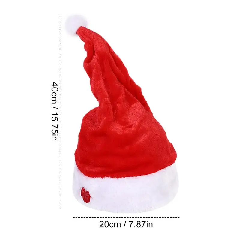Dainavimo Kalėdų Skrybėlę Muzikos Kalėdų Skrybėlę Elektros Šokių Juda Santa Hat Juokingas Žaislas Šalis Skrybėlę, Raudona Ir Balta Santa Hat