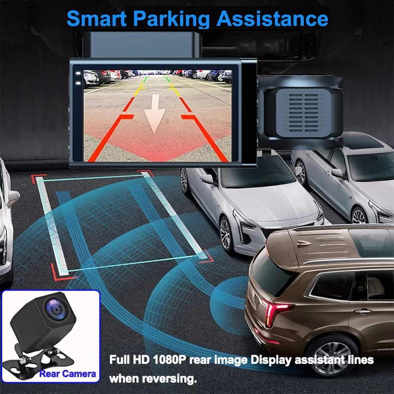 4K Priekinio ir Galinio vaizdo Kamera, skirta Transporto GPS Brūkšnys Cam Automobilių 3Lens WIFI, Automobilių Dvr Vaizdo įrašymo Stovėjimo Stebėti Automobilių Assecories