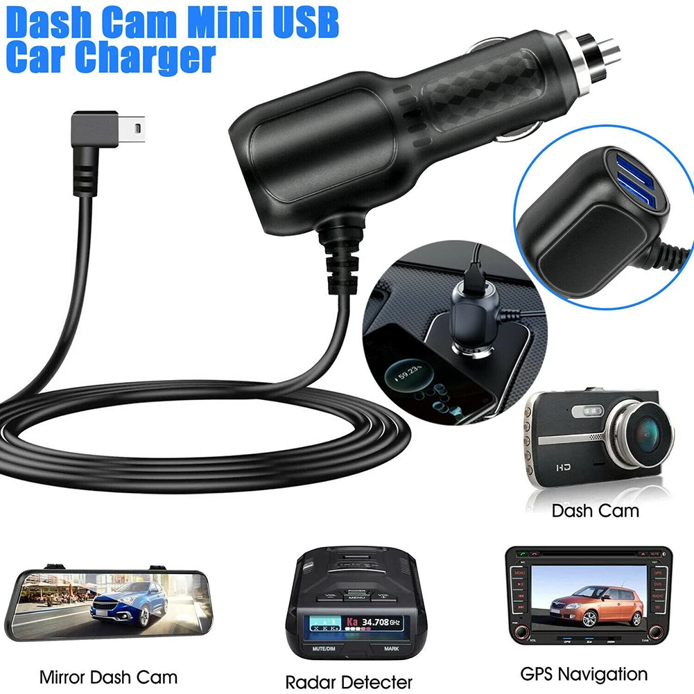 DVR Įkrovimo Kabelis Brūkšnys Cam Automobilių Įkroviklis Mažas USB Kabelis / Micro USB 11,5 pėdų Maitinimo Laido Tiekimo 12-24V Už DVR Kamera, GPS