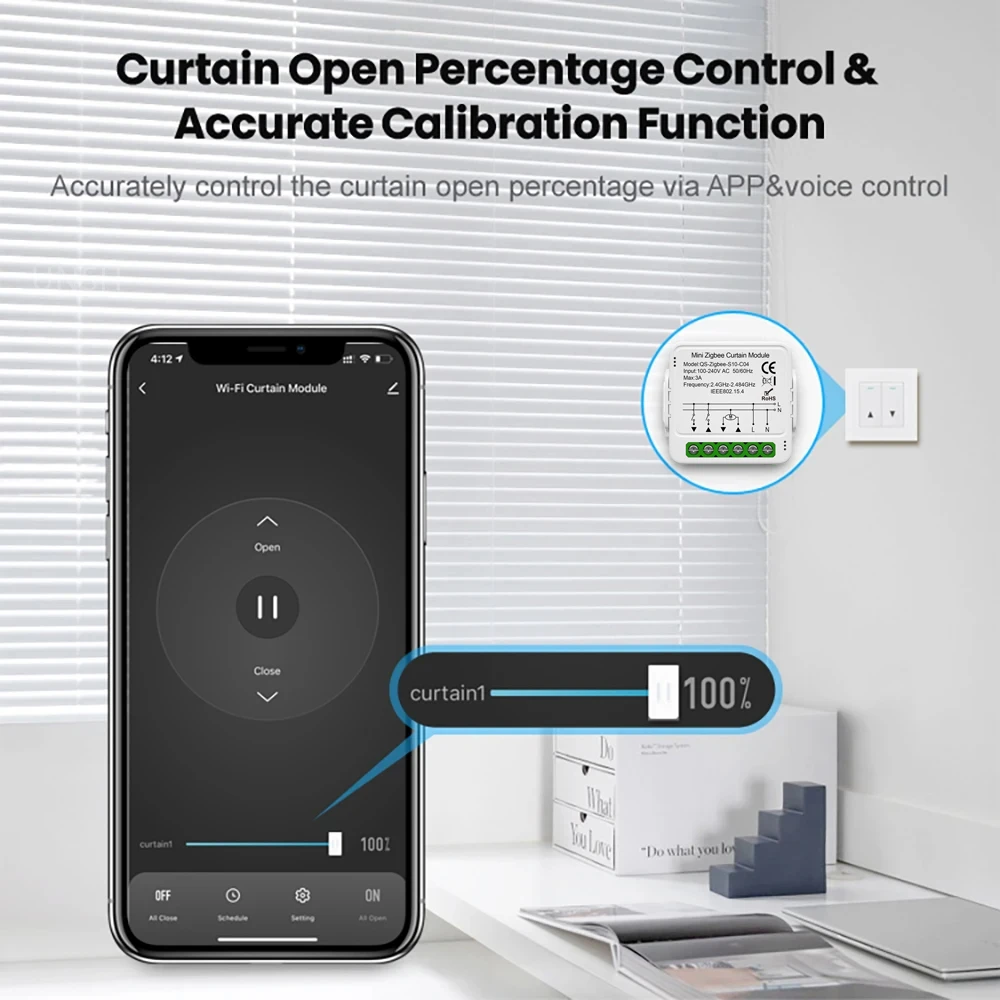 Tuya Smart WiFi/ZigBee Užuolaidų Įjunkite Modulio Langinių Jungiklis Ritinio Užrakto Elektros Varikliu Paramos Alexa 