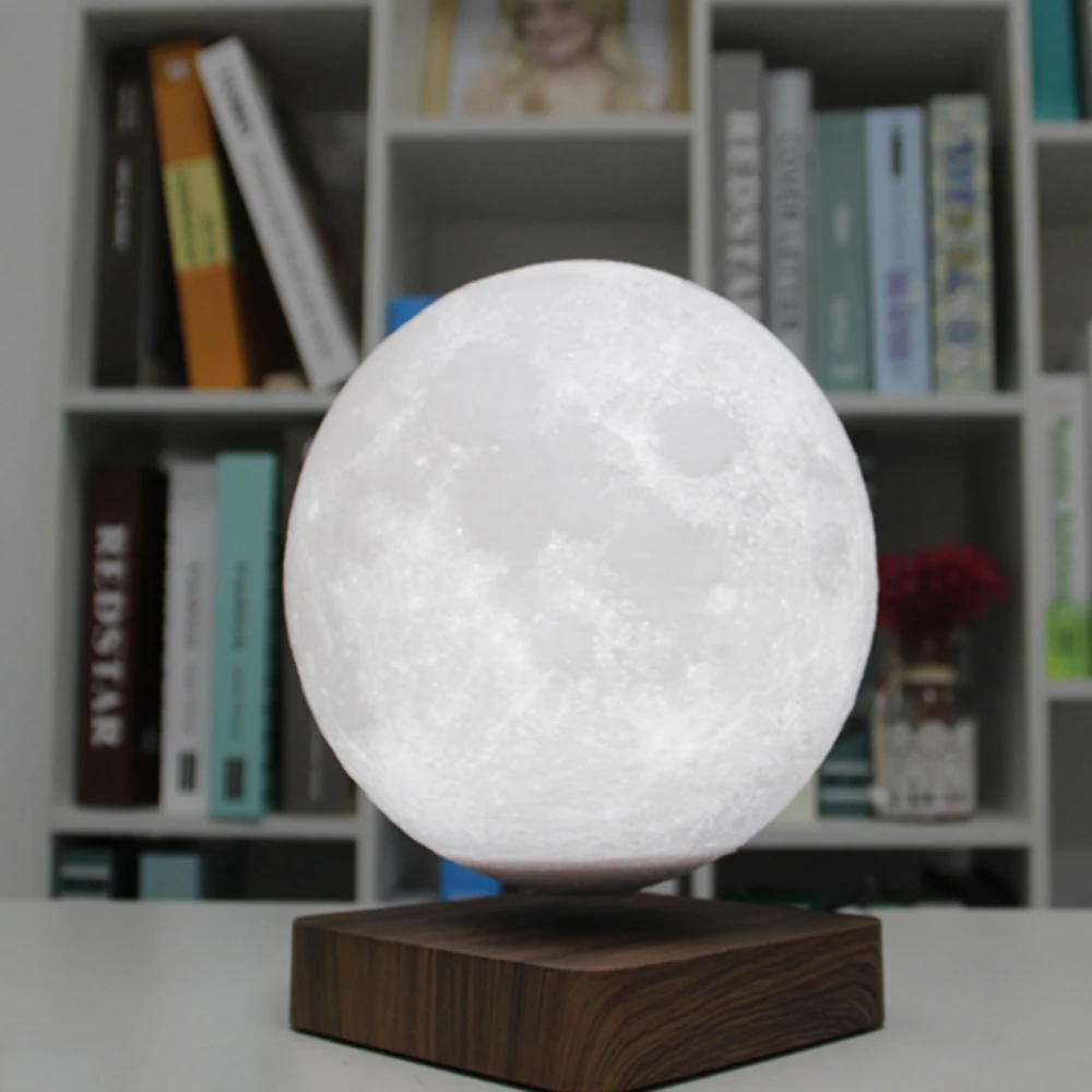 Mėnulio Lempos Kūrybos 3D Magnetic Levitation LED Nakties Šviesos Sukasi Mėnulis Plūduriuojantis Lempa Namų Puošybai Atostogų 