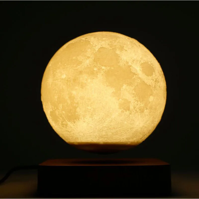 Mėnulio Lempos Kūrybos 3D Magnetic Levitation LED Nakties Šviesos Sukasi Mėnulis Plūduriuojantis Lempa Namų Puošybai Atostogų 