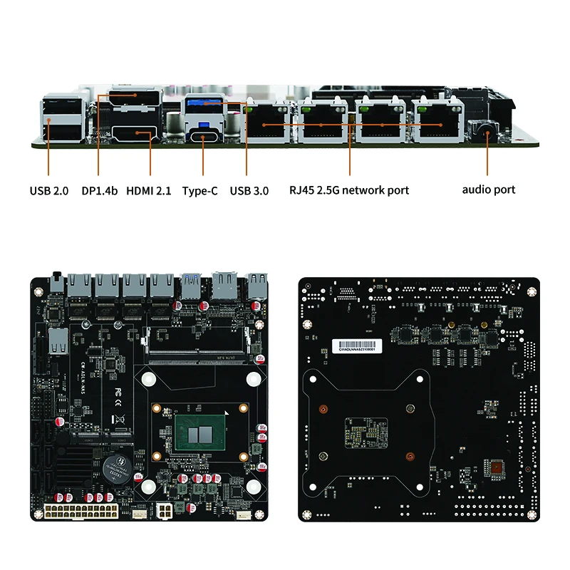 CWWK N100/i3-N305 šešių-bay NAS monstras valdybos narys/4x 2.5 G/6x SATA3.0/2x M. 2 NVMe/115X radiatorių ITX lenta tipo plokštė