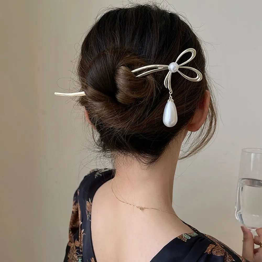 Elegantiškas Modernus Perlų Pakabukas Papuošalai Lankas High-End Prasme Korėjos Stiliaus Kietas Galvos Apdangalai, Plaukų Šakių Moterų Plaukų Stick