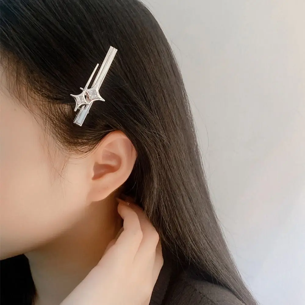 Metalo Plaukų Segtukai Mielas Diamond Sidabro Plaukų Clips Pusėje Įrašą Moterims