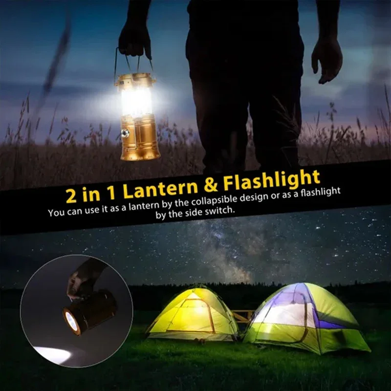 Išardomas Nešiojamas LED Kempingo Žibintas atsparus Vandeniui Saulės USB Įkraunamas LED Žibintuvėlis Išgyvenimo Rinkiniai Patalpų Lauke Namuose