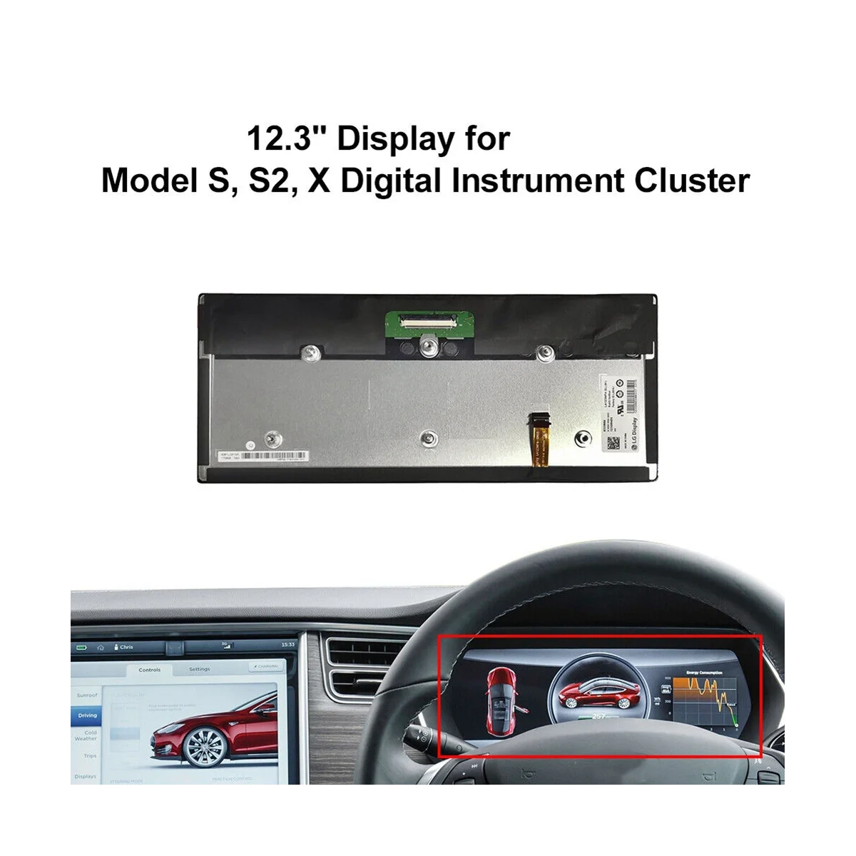 12.3 Colių LA123WF1-SL01 LCD Ekranu, skirtas 2014 m. Tesla Model S Modelis, X Automobilių Prietaisų Dalys LA123WF4-SL01