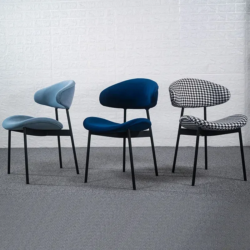 Prabanga Metalo Valgomojo Kėdės Paded Atgal Kambarį Minimalistinio Valgomojo Kėdės Šiuolaikinės Metalo Mėlyna Sillas De Comedor Namų Baldai