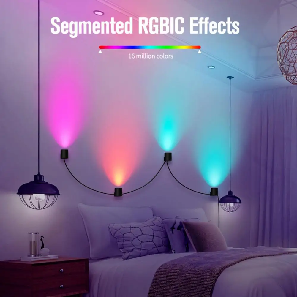 AUBESS RGBIC Tuya WIFI Smart LED Sienų apšvietimo Downlight Muzikos Sinchronizavimo Namų Dekoro Dirbti Su Alexa Spalvotų Sienų Led Šviesos Dekoras