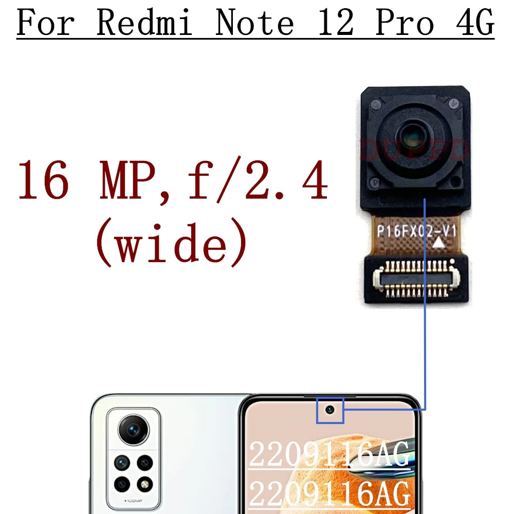 Originalaus Galinio Priekinė Kamera Xiaomi Redmi 12 Pastaba Pro 4G 2209116AG Atgal Pagrindinė Susiduria su Plataus vaizdo Kamera Flex Kabelis, Remontas, Dalys