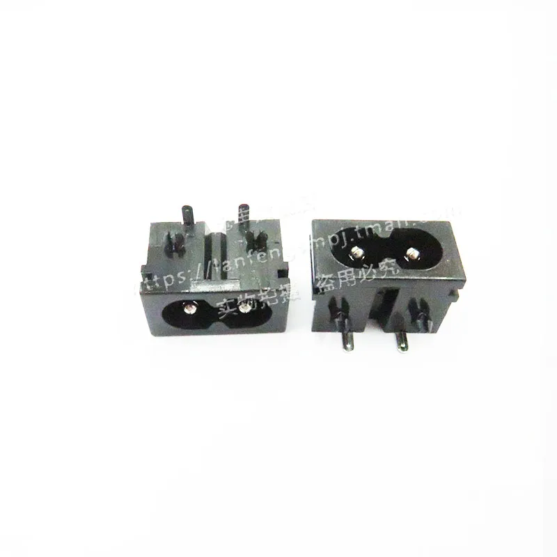 AC019 dual port elektros lizdas dual port AC-019 8-formos kištukinis lizdas, sulenkta koja horizontalaus tipo