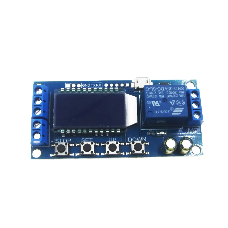 Micro USB Skaitmeninis LCD Ekranas Laiko Vėlinimo Relė Modulis Valdybos 6-30 V Kontrolės Laikmačio Jungiklis Sukelti Ciklo Modulio 