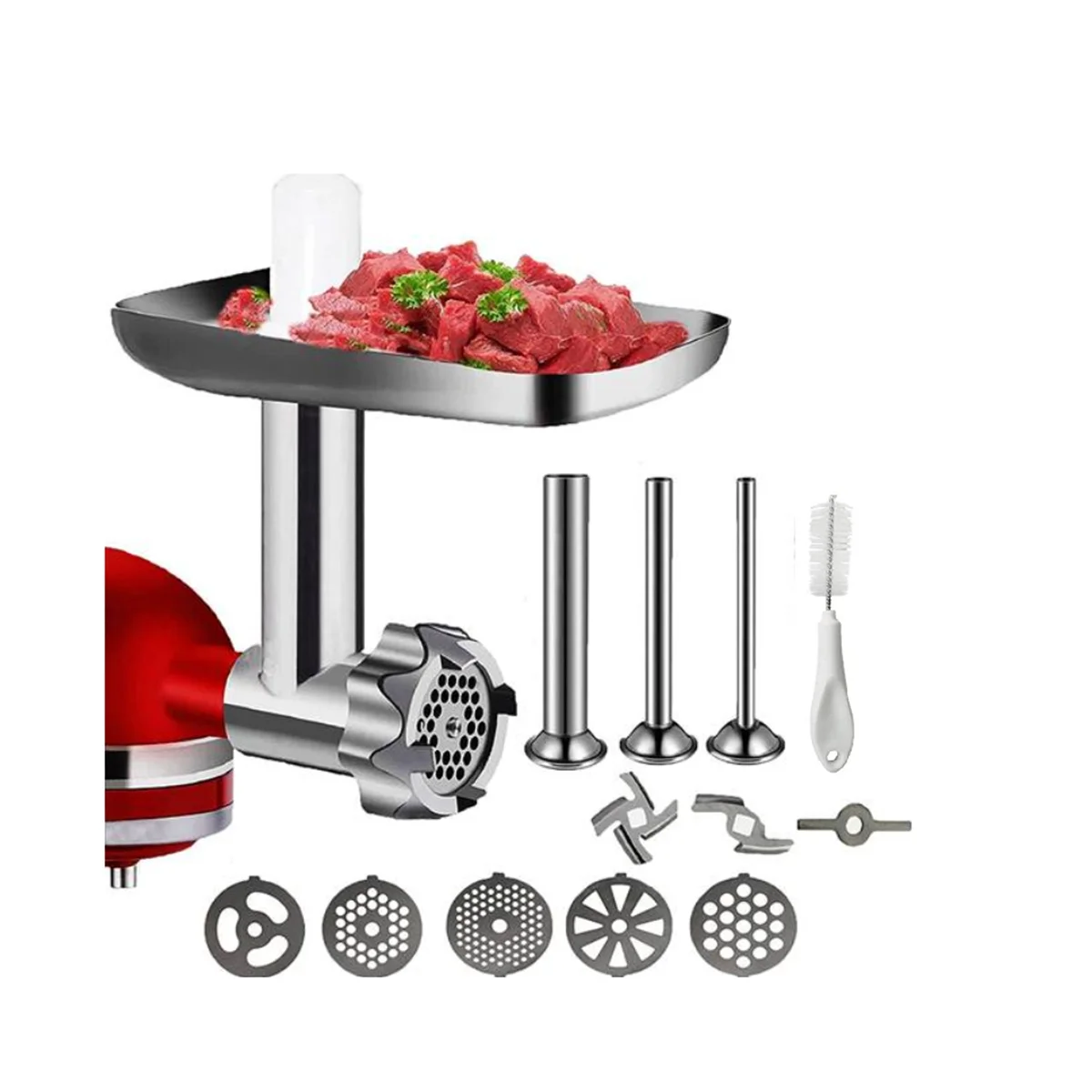 Metalo Maisto Smulkinimo priedas KitchenAid Stand Mixer Šlifuoklis Priedai Dešra Stuffer Vamzdžiai Mėsos Smulkinimo Peilis