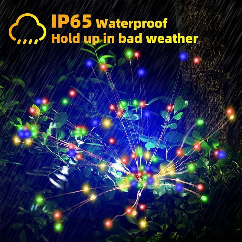 4Piece 120 LED Lauko Saulės Sodo Dekoratyvinis Apšvietimas IP65 Vandeniui String Su Rainbow Vamzdis