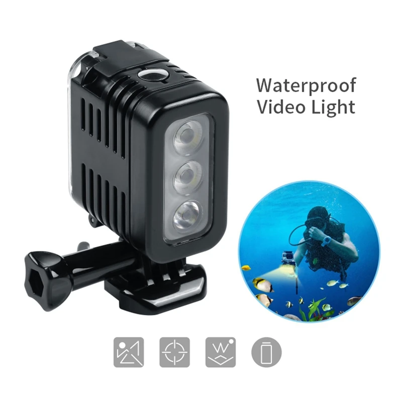 30 Metrų atsparus Vandeniui Vaizdo Šviesos, Nardymas LED Lempa Gopro po vandeniu Užpildyti Šviesos Veiksmų Fotoaparato Priedai