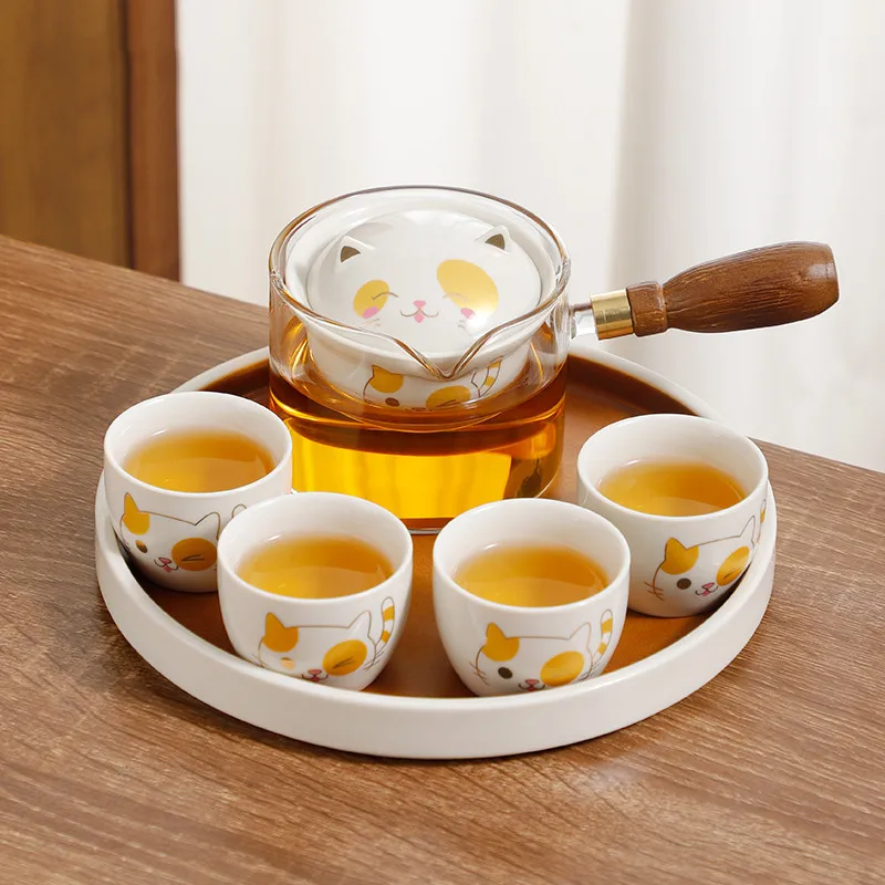 Nešiojamų Stiklo Keramikos Kinijos Kung Fu Arbatos rinkinys Kelionės Arbatos Rinkinys Teaware Rinkiniai, Arbatos Arbatos Arbatos Arbatos Puodelio Nustatyti Arbatos gamintojas Infuser