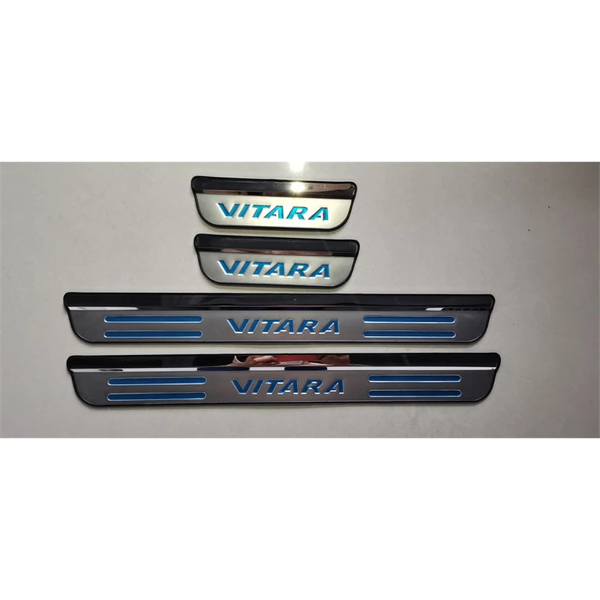 4Pcs/Daug Auto iš Nerūdijančio Plieno Nusitrinti Plokštės Apdaila Padengti Durų Slenksčio Pedalo Už 2015-2021 Suzuki VITARA LY Automobilių Reikmenys