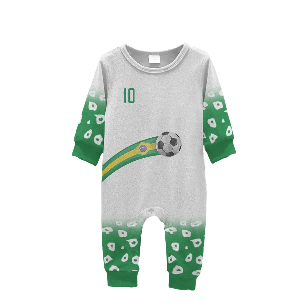 Jumeast Brazilijos Futbolininkų Grafinis Jumpsuits Vėliavos Futbolo 2022 Atspausdinta Marškinėliai Baltos Medvilnės Sportinis Vientisas Vaikiški Drabužiai