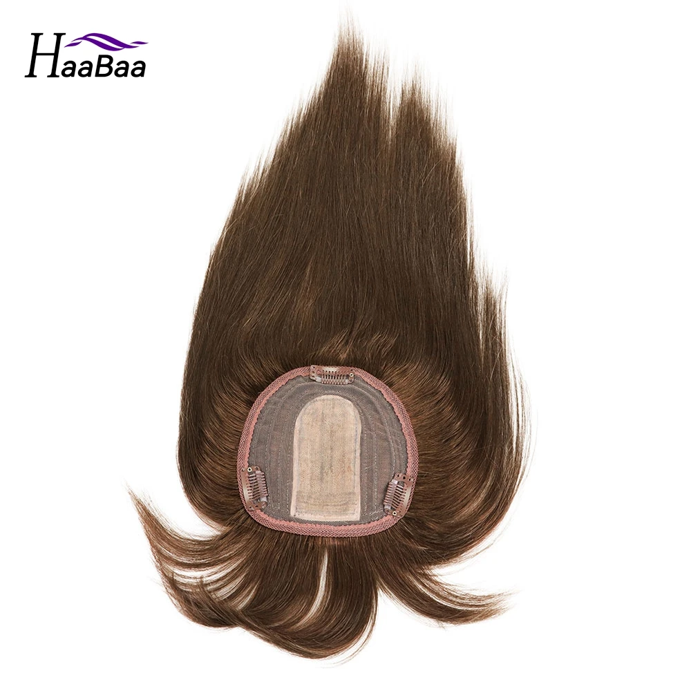 Tiesūs Plaukai Rėžtuvės Moterims 100% Žmogaus Plaukų priauginimas Įrašą Kirpčiukai, 13X13cm Bazės Rudos Spalvos Švirkšti Plaukų Dalis 12inch