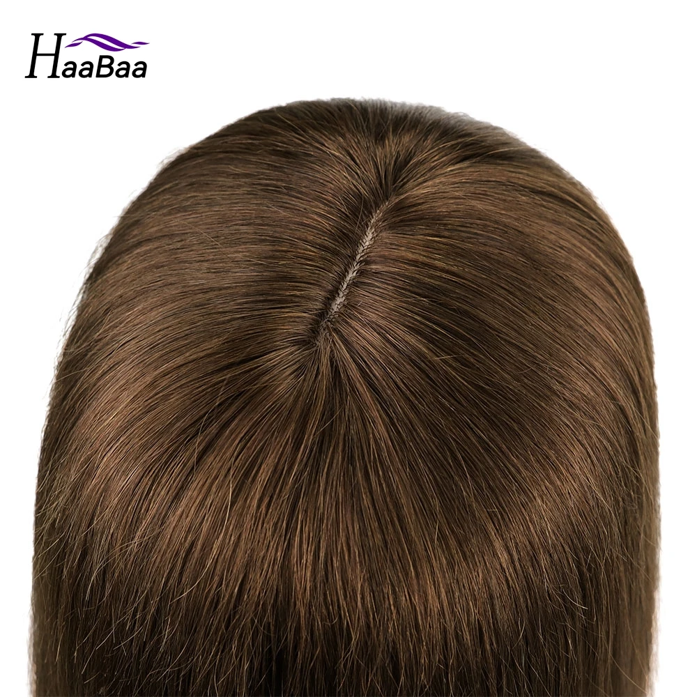 Tiesūs Plaukai Rėžtuvės Moterims 100% Žmogaus Plaukų priauginimas Įrašą Kirpčiukai, 13X13cm Bazės Rudos Spalvos Švirkšti Plaukų Dalis 12inch