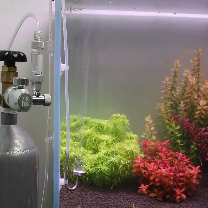 Akvariumą CO2 reguliatorius, akvariumas aliuminio lydinio paprasta viena slėgio reguliatorius, daviklis, vandens augalų CO2 įrangos priedai
