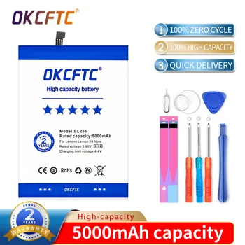 OKCFTC Originalus 5000mAh BL256 Baterija Lenovo Citrinų K4 Pastaba K4note / X3 Lite K51c78 / A7010