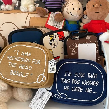 Kawaii Snoopy Sanrio Animacinių Filmų Kūrybos Dialogą Drobės Kasdien Atitikimo Siuvinėta Drobė Pakeisti Makiažas Maišelį Pen Krepšys Saugojimo Krepšys