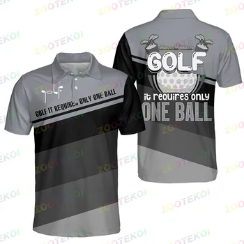 Golf Polo Marškinėliai Reikia Tik Vieną Kamuolį Trumpas Rankovės Mygtukas Ir Užtrauktukas Polo Marškinėliai Vyrams