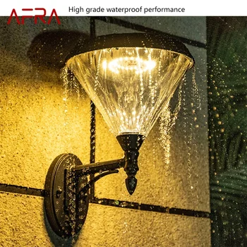AFRA Lauko Saulės Sienos Šviesos diodų (LED) Vandeniui Šiuolaikinės Kūrybos Sconces Lempa Namų Veranda Apdaila
