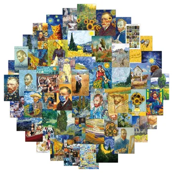 10/50PCS Naftos Tapyba Meno Van Gogh Mona Lisa Animacinių filmų Grafiti Nešiojamas Bagažo Vertus Sąskaitą Apdailos Lipdukai Žaislai Didmeninė