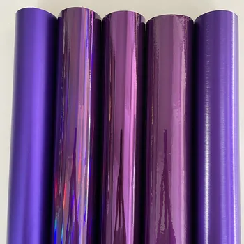 Matinis Blizgus Metallic Purple Kaltiniai Anglies Vinilo Įvyniojimas Kino Holografinis Veidrodis 