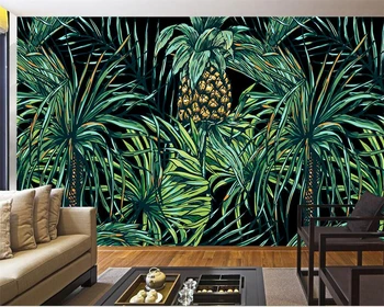 Beibehang HD aukštos kokybės 3D tapetai rankomis dažyti Pietryčių Azijos stiliaus ananasų lapai foto freskos 3D tapetai behang