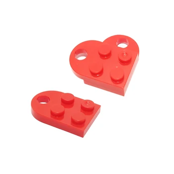 60pcs/set Mažų Dalelių Blokų Dalys 3176 2x2, su Skyle Raudona Širdis Foto Rėmelis Apdailos Suderinamas su Lego Plytų