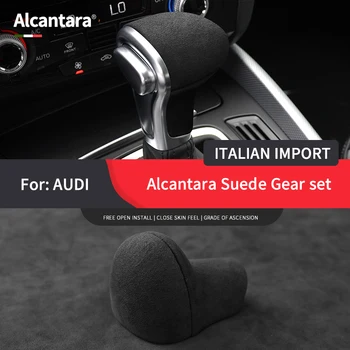 Alcantara Audi A4/A4L/A5/A6/A6L/A7/Q5/Q7/S6/S7/Audi interjero modifikuotos pavarų rankenos apvalkalas odos pavarų galvos apdangalą