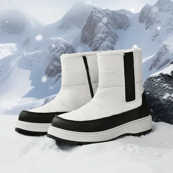 Paminkštintas šiltas vidurio blauzdos didelis medvilnės batai žiemos lauko moterų batai atsitiktinis plius dydis ponios lauko sporto sniego batai