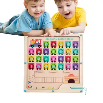 Magnetinio Abėcėlė Labirintas Magnetinių Raidžių Labirintas Montessori Ugdymo Labirintas Galvosūkiai Vaikams Vaikiška Abėcėlė Mokymosi Žaislai