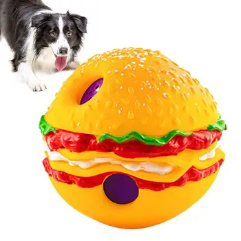 Šuo Piskliwy Kamuolys Hamburger Formos Bite Atsparus Interaktyvus Kamuolys Kramtyti Žaislus Atnešti Žaisti Mažas Vidutinis Didelis Šuo Naminių Reikmenys