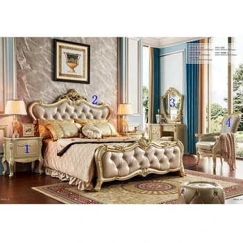 Karšto pardavimo mados karalius dydžio lovos ir veidrodinį odininkas, miegamojo baldai komplektai Aukštos kokybės rėmas su veidrodžiu derinys