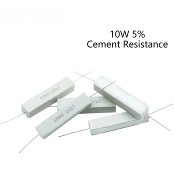 10W Cemento Atsparumas Tikslumas 5% 10 Omų Horizontalus 0.1 R 0.5 R 10R 15 20 100 120 330 omų 820 Om 1~100K 10vnt