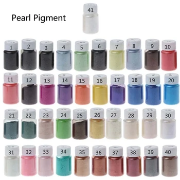 Organinių ir Smulkiai Tekintas Akmens 41Color Perlamutro Žėručio Milteliai Epoksidinės Dervos Dažų Perlų Pigmentų Energingas Shimmery Papuošalai Priėmimo