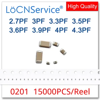LoCNService SMD, Kondensatoriai, 15000PCS 0201 KD/NPO RoHS 50V 0.25% 0.5% 2.7 PF 3PF 3.3 PF 3.5 PF 3.6 PF 3.9 PF 4PF 4.3 PF Aukštos Kokybės