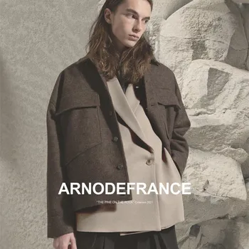 Arnodefrance Haute Couture Kolekcija ADF Vilnos Logotipas Siuvinėjimas Striukė Geriausios Kokybės Apykaklės Sutirštės Vyrai Moterų Palaidi Tinka Striukė