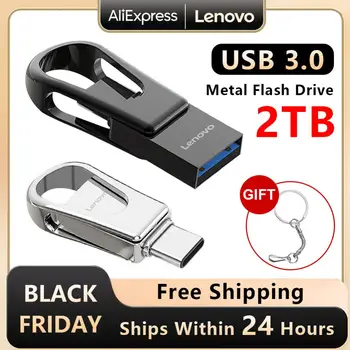 Lenovo USB Flash Drive 2TB 128 GB USB Atminties USB 3.0 Pen Diskas 1 TB High Speed Memory Stick Laptop Notebook Dovana Greitas Pristatymas
