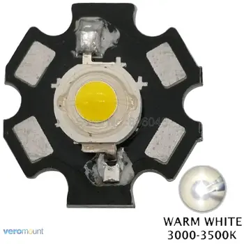 10VNT 3W Šiltai Balta High Power LED Granulių Spinduolis Epileds 45Mil DC3.6-3.8 V 700mA 150-170LM 3300K su 20mm Star Platine Heatsink