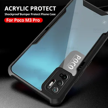 Už Xiaomi Poco M3 Pro Atveju Akrilo galinė vaizdo Kamera Apsaugoti Telefono Dangtelį Xiomi Poko Poxo Pocco M3Pro 5G M 3 Aišku, atsparus smūgiams Fundas