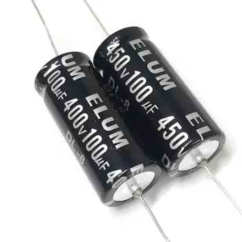 2VNT ELUM centrinis 400V kondensatorius 100uf horizontaliai poliarizuota kondensatoriaus filtras 450v kondensatorius 100uf 18X41mm