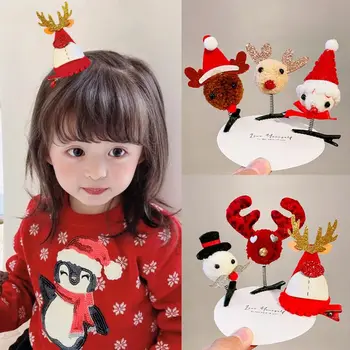 Linksmų Kalėdų Dekoro Kalėdų Staigius Santa Claus Bowknot Vaikų Elnias tika Plaukų Įrašą Raudona Žiburių China
