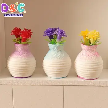1:12 Miniatiūriniai Lėlių Senovinė Vaza Gėlių Kompozicijų Butelis Mažas Burna Tuščia Vaza Sode Doll House Dekoro Priedai